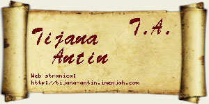 Tijana Antin vizit kartica